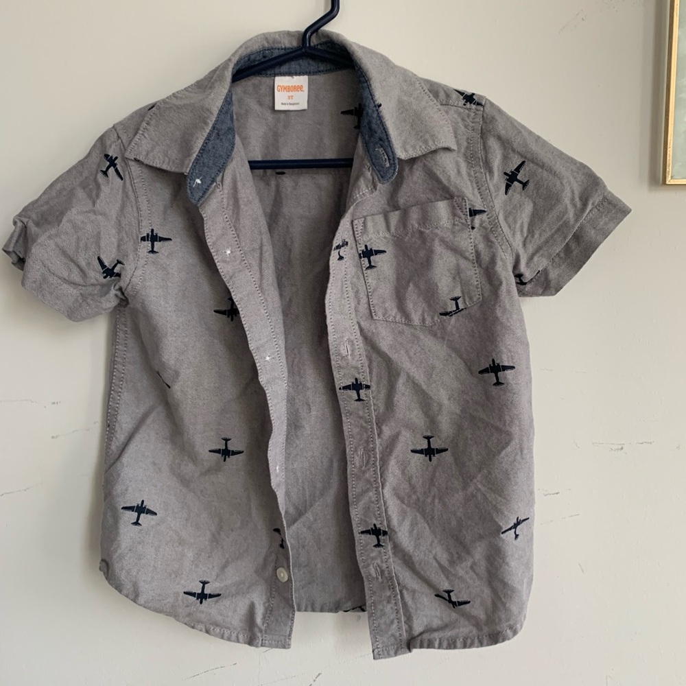3T Gymboree Plane Button-down Collar Shirt